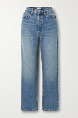 RE/DONE 90s Crop Low Slung Organic Straight-leg Jeans - Blue