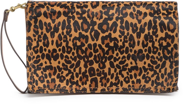 SWANKYSWANS Morgon Leopard Zebra Print Patent Clutch Bag