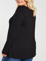 Thumbnail for your product : V By Very Curve ValueJersey Long Sleeve Swing Top - Black