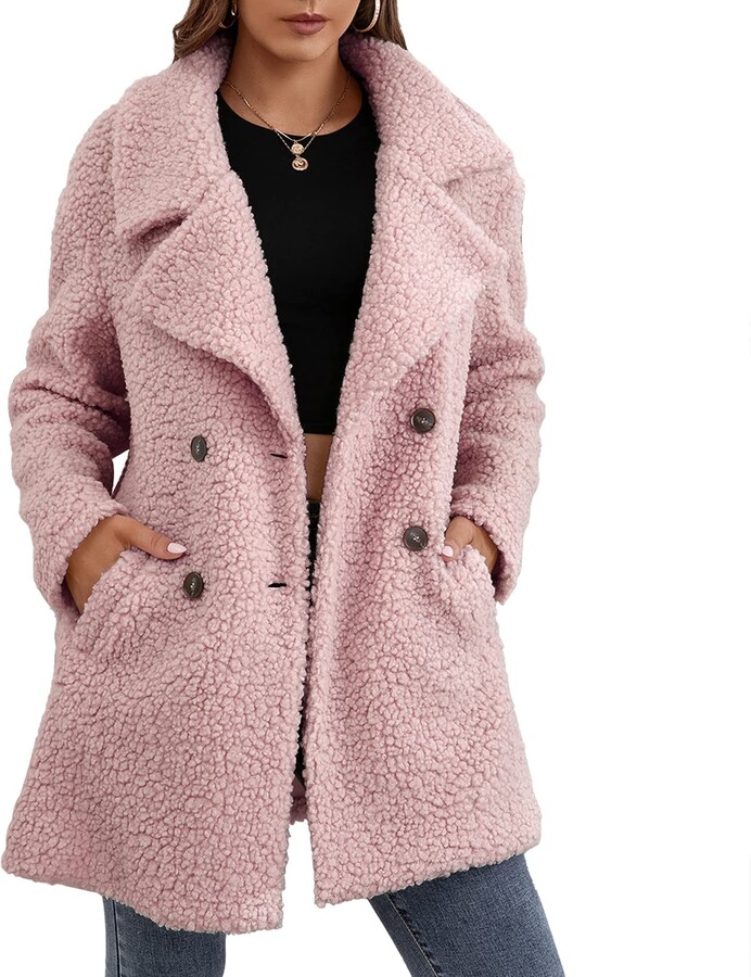 rose pink teddy coat