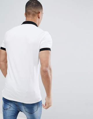 ASOS Design Muscle Fit Polo In Jersey With Contrast Collar