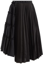 Thumbnail for your product : Noir Kei Ninomiya Asymmetric-panel Wool And Satin Midi Skirt - Black