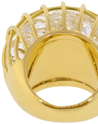 Verdura 18kt yellow gold rock crystal Caged ring