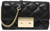 Thumbnail for your product : MICHAEL Michael Kors Sloan Quilted Snake-Print Crossbody Bag, Black