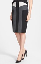 Thumbnail for your product : Santorelli Colorblock Paneled Pencil Skirt