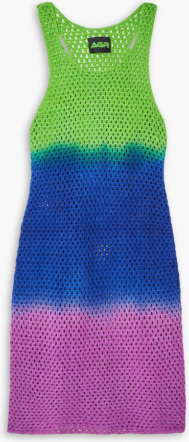 AGR Dégradé crocheted cotton mini dress
