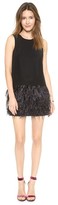 Thumbnail for your product : Tibi Feather Trim Sleeveless  Dress