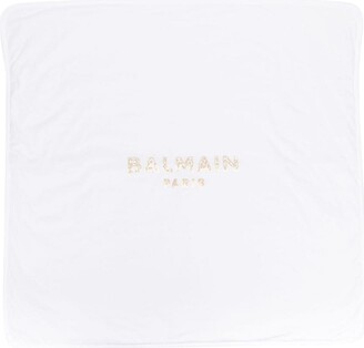 Balmain Kids Debossed-Logo Cotton Blanket