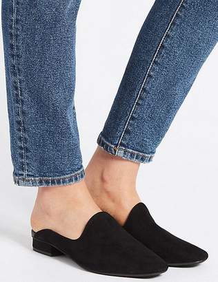 Marks and Spencer Wide Fit Suede Block Heel Mule Shoes