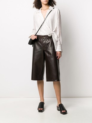 Bottega Veneta Knee-Length Leather Shorts