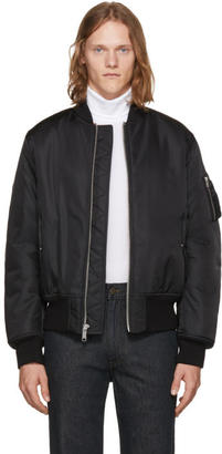 Calvin Klein Black Nylon Shearling-Lined Bomber Jacket