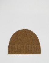 Thumbnail for your product : ASOS Lambswool Stitch Fisherman Beanie In Mustard