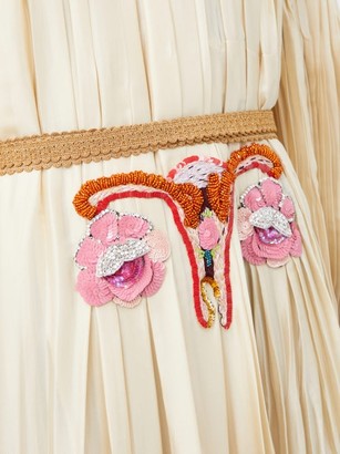 Gucci Gardenia Uterus-applique Silk-satin Gown - Ivory