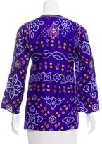 Thumbnail for your product : Calypso Embroidered Silk Top
