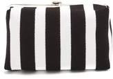 Thumbnail for your product : Proenza Schouler Asymmetric Frame Striped Clutch - Womens - Black White