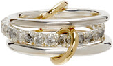 Thumbnail for your product : Spinelli Kilcollin Silver Diamond Petunia Three-Link Ring