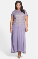 Thumbnail for your product : Alex Evenings Lace & Chiffon Long A-Line Dress (Plus Size)
