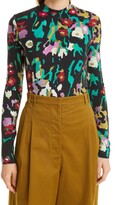 Thumbnail for your product : Proenza Schouler White Label Painted Floral Cotton Jersey Top