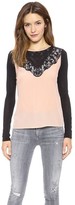 Thumbnail for your product : Diane von Furstenberg Long Sleeve Top with Lace