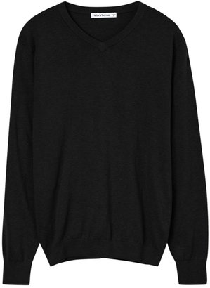 Meters/bonwe Men's Casual V Neck Long Sleeve Solid Color Sweater, M