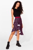 Thumbnail for your product : Nasty Gal Womens Abstract Spot Ruffle Midi Skirt - Pink - 10