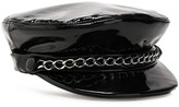Thumbnail for your product : Eugenia Kim Chain-trimmed Patent-leather Cap