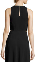 Thumbnail for your product : Theory Nikayla Crepe Crop Top, Black