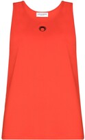 Thumbnail for your product : Marine Serre Ribbed Embroidered Logo Tank Top