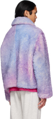ERL Purple Tie-Dye Shearling Jacket
