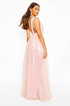 boohoo Occasion Mesh One Shoulder Extreme Maxi