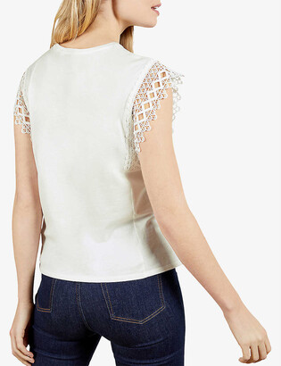Ted Baker Lace-sleeve cotton top