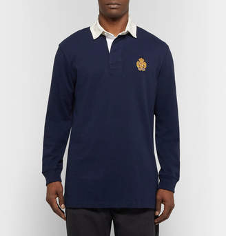 Polo Ralph Lauren Logo-Embroidered Twill-Trimmed Cotton-Jersey Rugby Shirt
