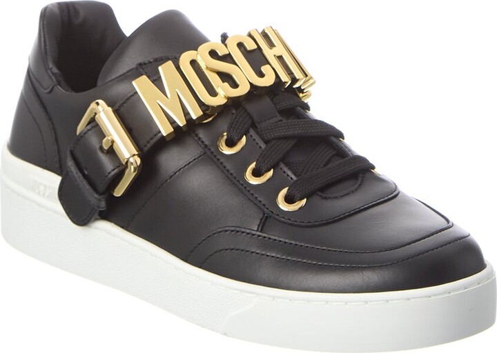 Moschino Logo Lettering Leather Sneaker - ShopStyle