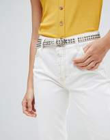 Thumbnail for your product : MANGO kick flare contrast stitch jeans in white