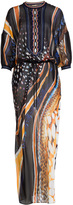 Thumbnail for your product : Roberto Cavalli Printed Silk Caftan with Stretch-Knit Detail