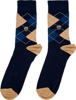 Thumbnail for your product : Alexander McQueen Navy Argyle Socks