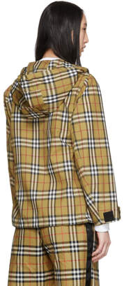 Burberry Beige Vintage Check Lightweight Hooded Jacket