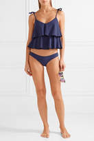 Thumbnail for your product : Lisa Marie Fernandez Imaan Ruffled Stretch-crepe Bikini - Blue