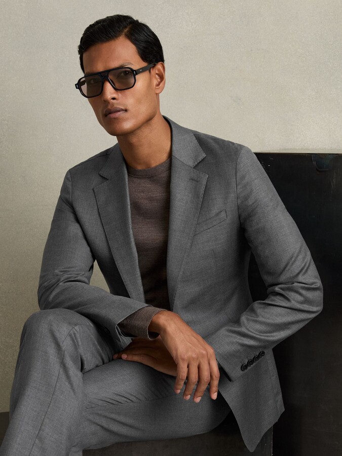 Reiss Slim-fit Single Breasted Wool Suit Jacket
