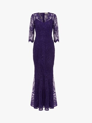 Phase Eight Grace Lace Maxi Dress, Deep Violet