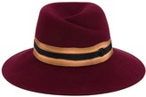 Thumbnail for your product : Maison Michel Cherry Red Virginie contrast band fedora hat