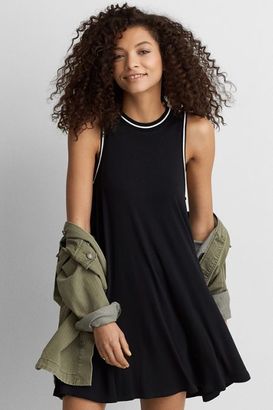 American Eagle Outfitters AE Tipped Hi-Neck Shift Dress