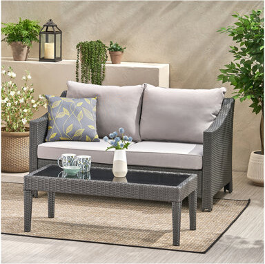 Red Barrel Studio Antibes Loveseat & Table