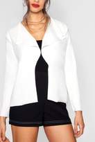 Thumbnail for your product : boohoo Crop Long Sleeve Waterfall Duster
