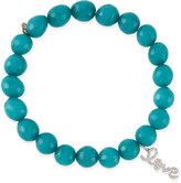 Thumbnail for your product : Sydney Evan 8mm Faceted Peacock Jade Beaded Bracelet with 14k Gold/Diamond Love Charm