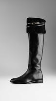 Thumbnail for your product : Burberry Shearling Detail Leather Boots