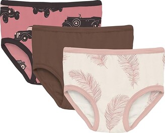Kickee Pants Kids Print Underwear Set 3-Pack (Big Kids) (Desert Rose Vintage  Cars/Cocoa/Natural Feathers) Girl's Underwear - ShopStyle