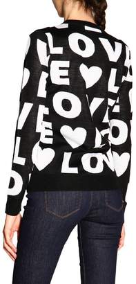 Love Moschino Sweater Long-sleeved Shirt With All Over Maxi Logo