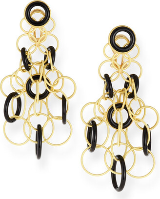 Buccellati Hawaii Onyx Circle Earrings in 18K Gold