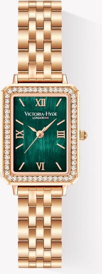 Victoria Hyde London Victoria Hyde Women's Crystals Watch Westminster Green Rose Gold Watch